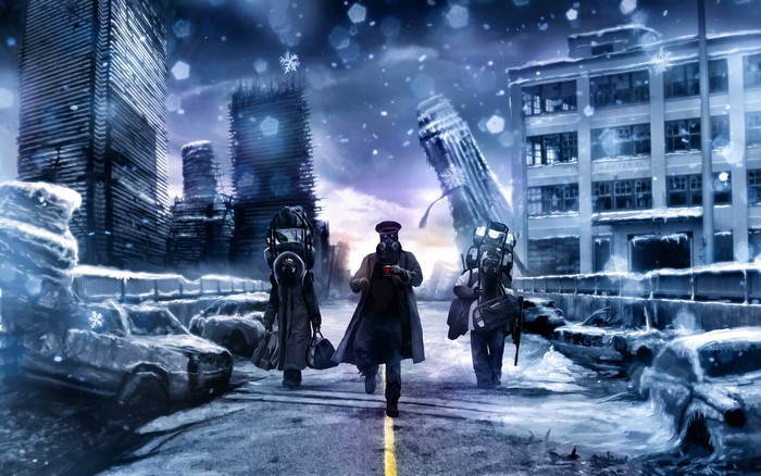 Romantically Apocalyptic survivors in a frozen city