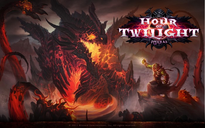 Deathwing and Thrall from World of Warcraft: Hour of Twilight