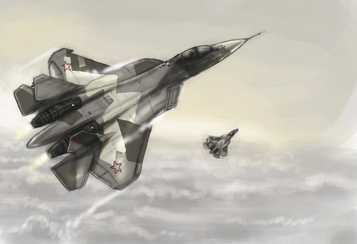 Two fighter jets flying in the sky