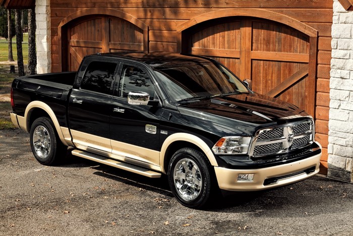 Black and tan Dodge Ram pickup truck