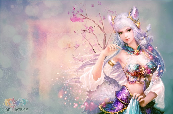Jade Dynasty Anime Girl with Fox Ears