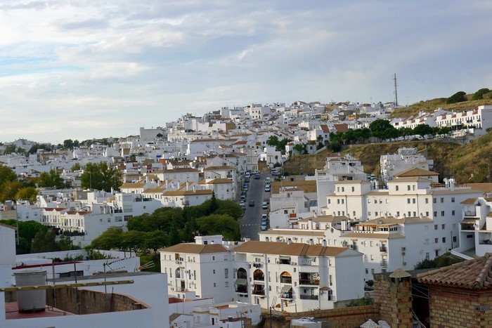White buildings on a hillside in Andalucia, Spain