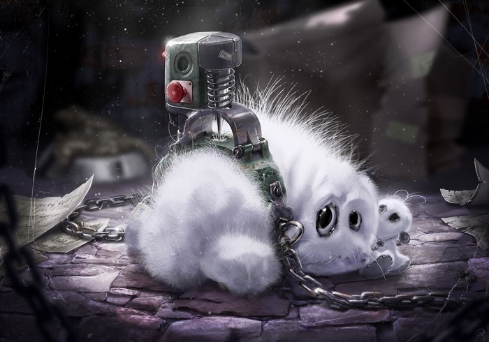 Creature with a device on its back