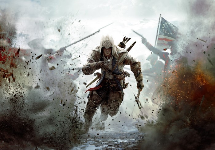 Connor Kenway from Assassin's Creed 3 in battle