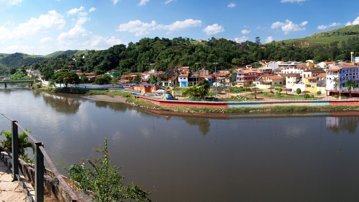 Town on a riverbank in Brazil