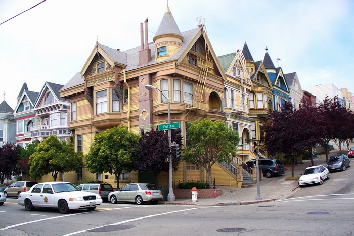 Victorian houses on Fulton Street, San Francisco