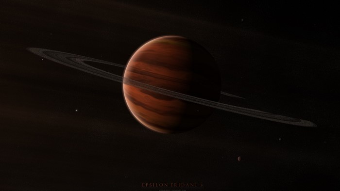 Epsilon Eridani b gas giant with rings