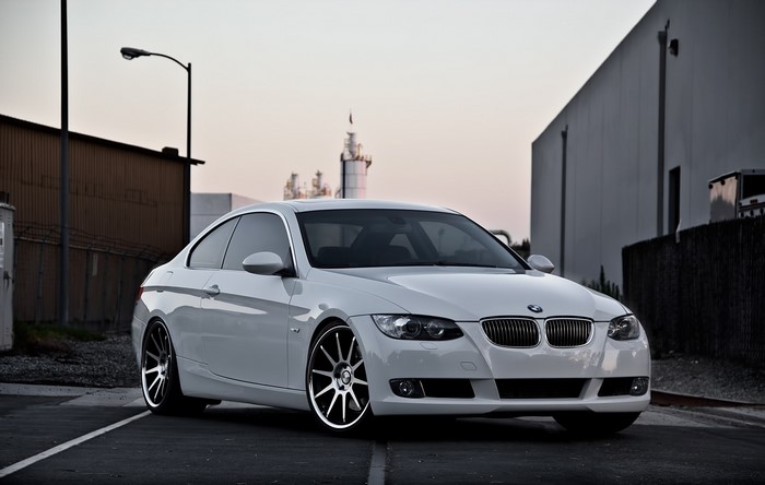 White BMW Coupe on a Street