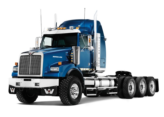 Blue Western Star 4900 truck