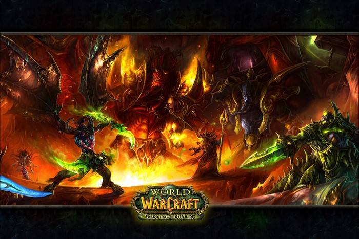 Illidan Stormrage and demons from World of Warcraft: The Burning Crusade