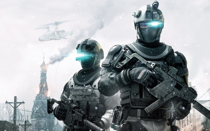 Ghost Recon soldiers in a snowy city