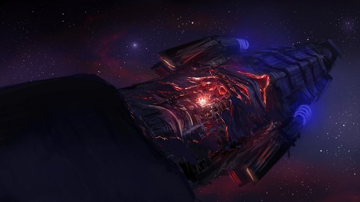 4K Spaceship in Nebula