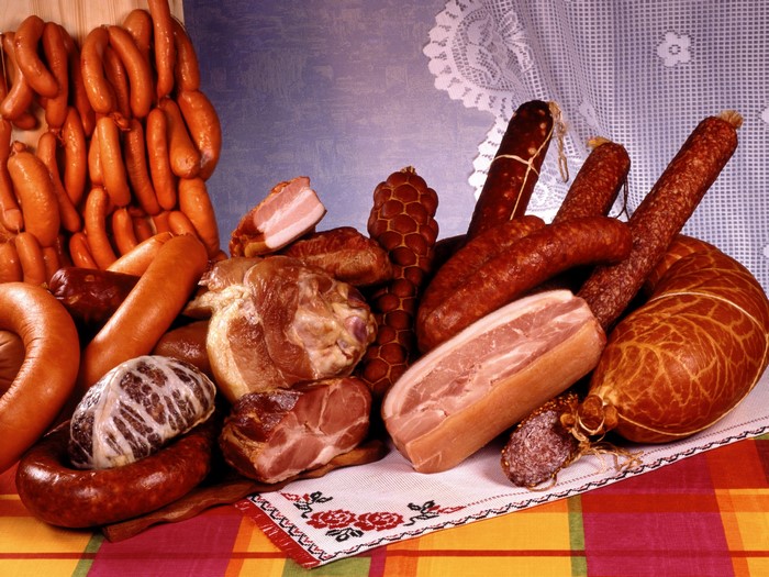 Assortment of cured meats and sausages