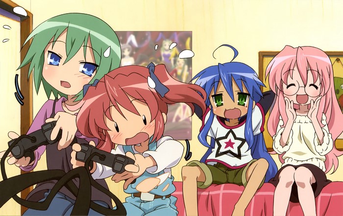 4K Lucky Star Girls Playing Video Games