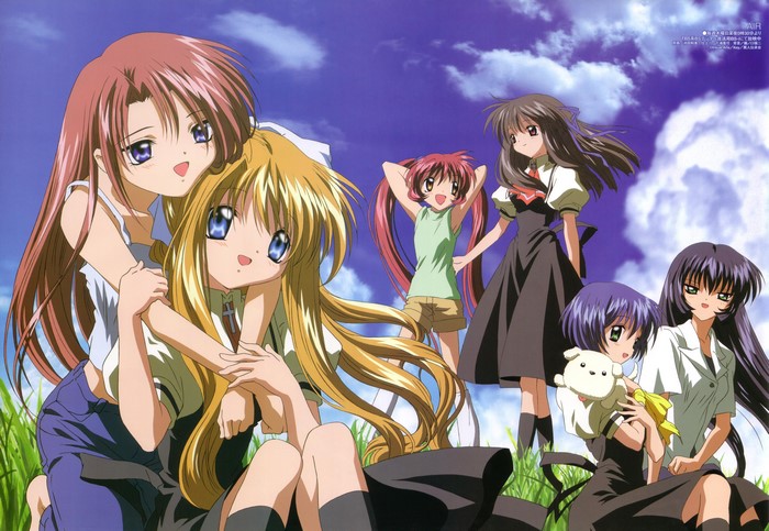 6 girls in a field