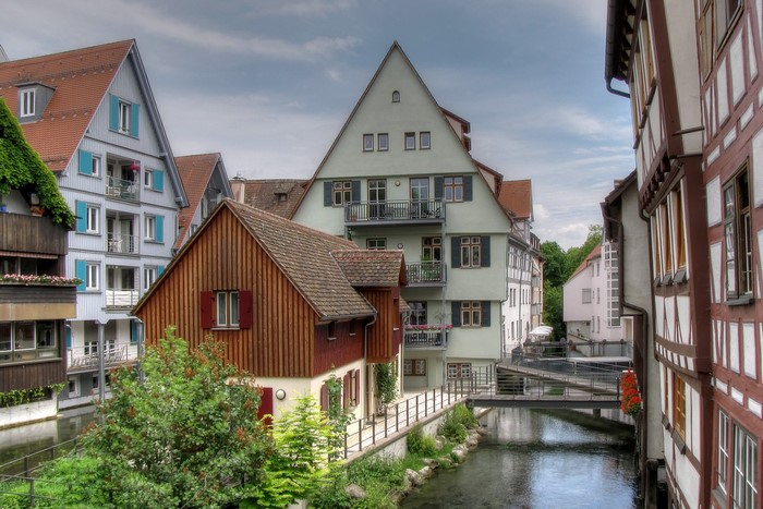 Buildings along a canal in Germany