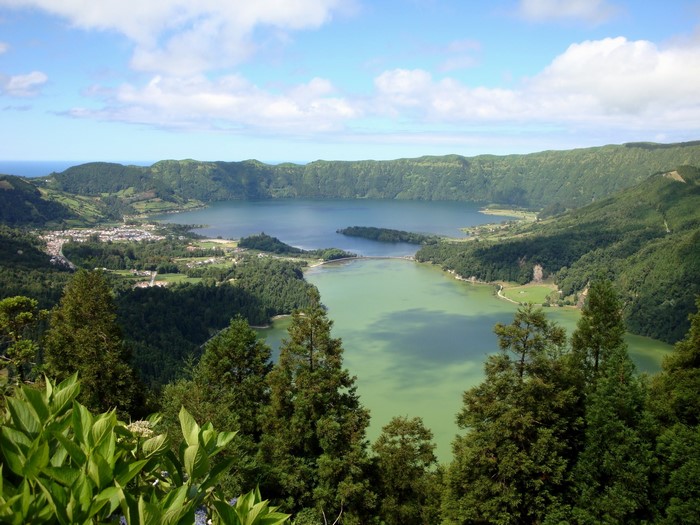 View of Sete Cidades lake and village, Azores