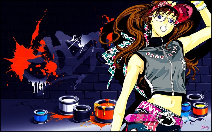 Ikki Minami from Air Gear with paint cans