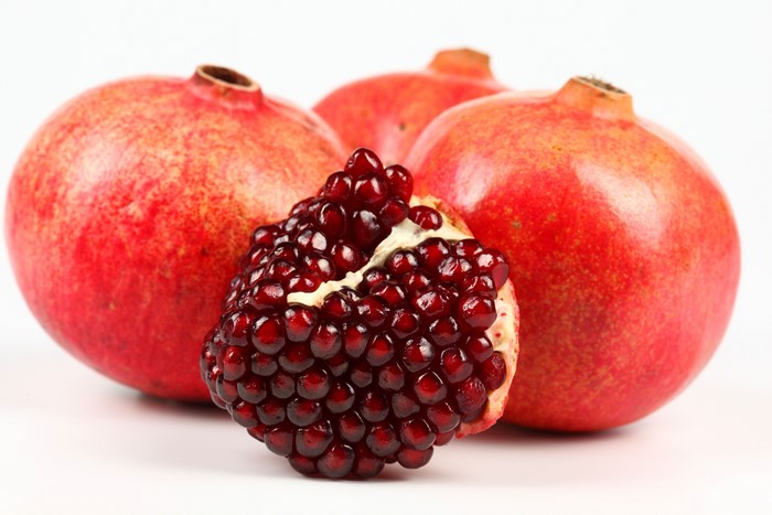 Pomegranates on a white background