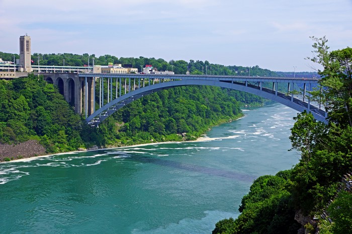Rainbow Bridge over Niagara River between Canada and USA