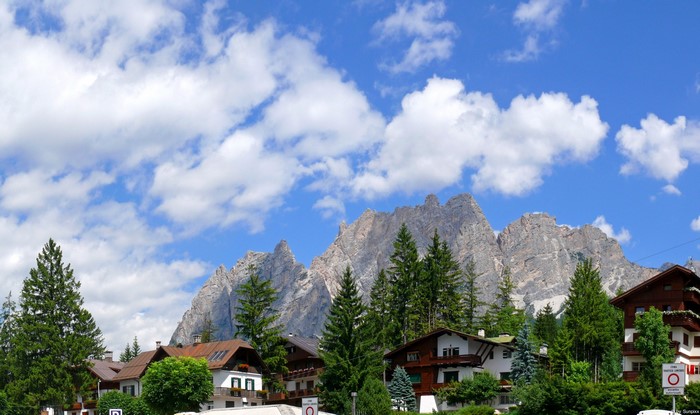 Houses and mountains in Italy