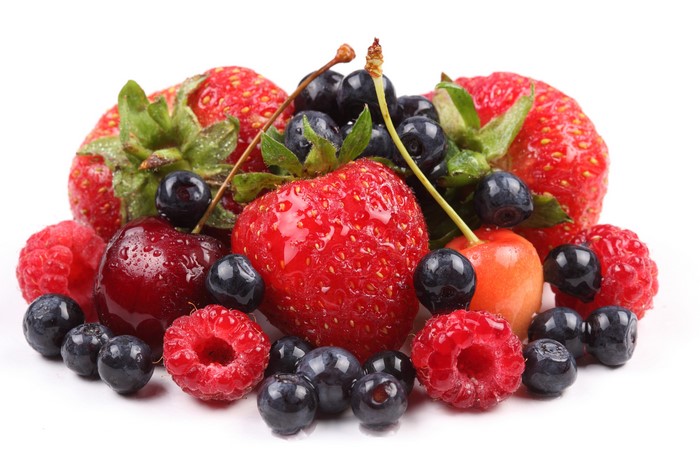 Assortment of Fresh Berries and Cherries