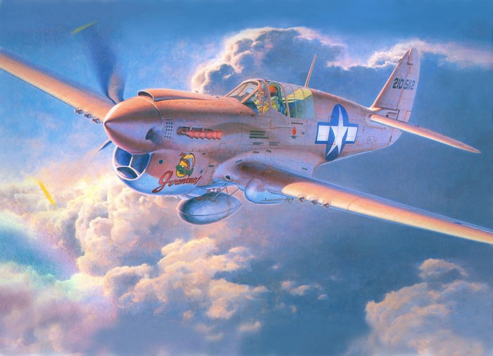 P-40N Airplane "Geronimo" in Flight