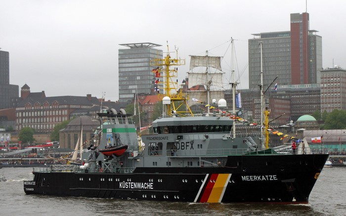German coast guard ship MEERKATZE in Hamburg