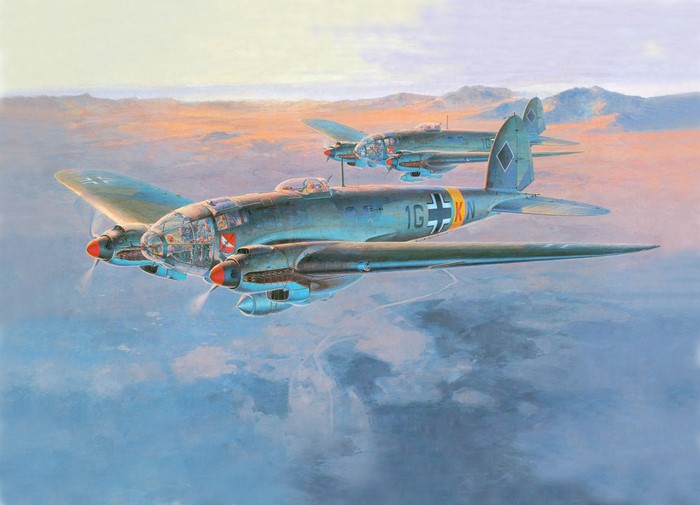 He 111H-6 airplanes in flight