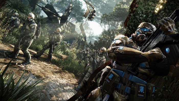 Soldiers in Crysis 3 in a jungle setting