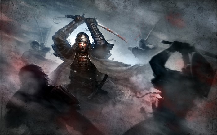 Samurai warrior in battle