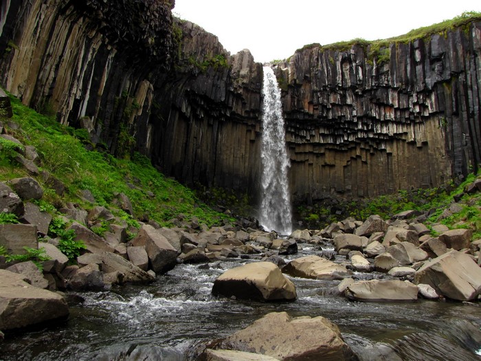 Svartifoss waterfall with basalt columns