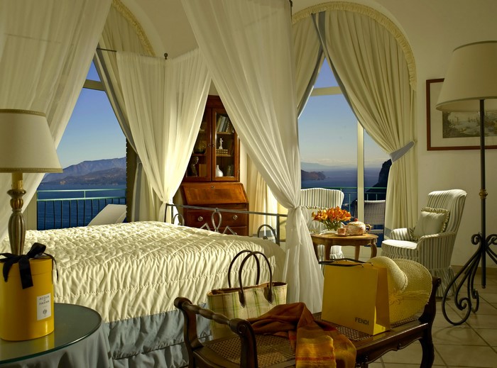 Luxury hotel room with sea view