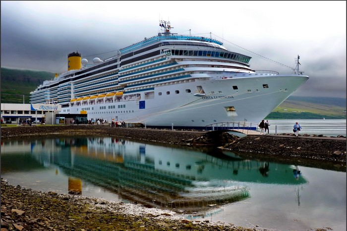 Costa Luminosa cruise ship docked in Iceland