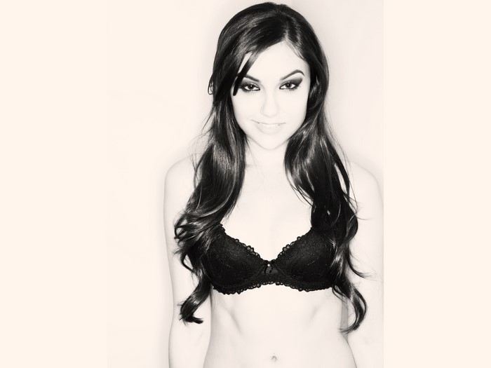Sasha Grey in black lace bra