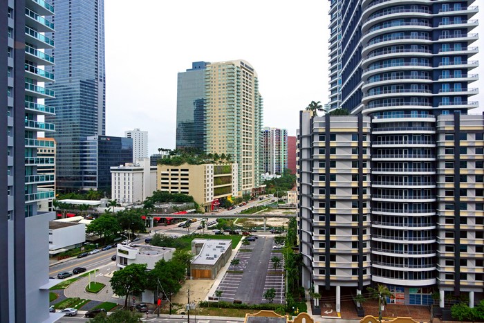 Miami Skyline with Modern Buildings and Streets