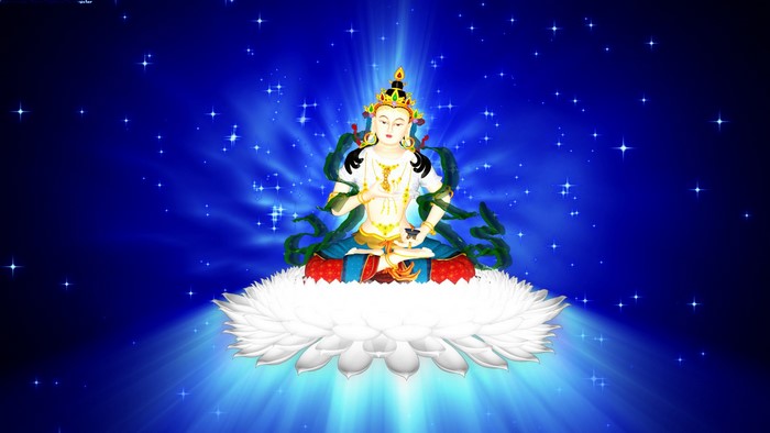 Buddha sitting on a lotus flower