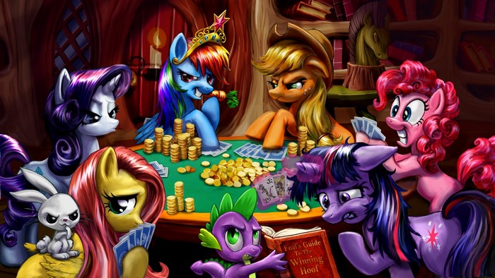 My Little Pony characters playing poker