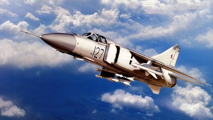 Sukhoi Su-7 fighter jet in flight