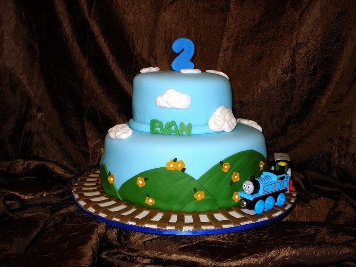 Thomas the Train 2nd Birthday Cake for Evan