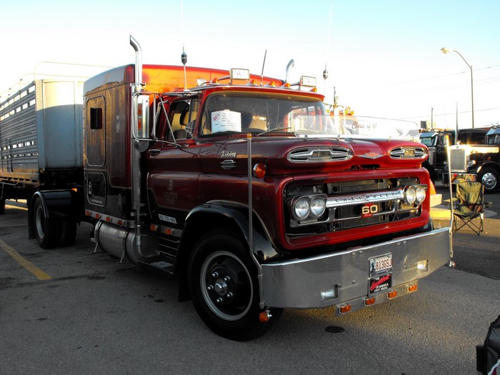 Red Chevrolet 60 Series Truck with Trailer