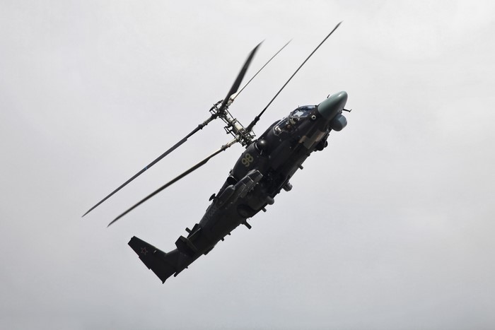 Kamov Ka-52 Alligator attack helicopter in flight