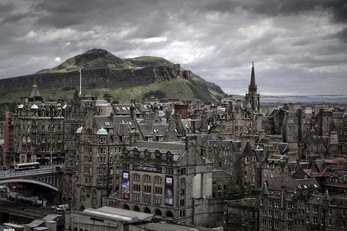 Edinburgh cityscape with Arthur's Seat in the background