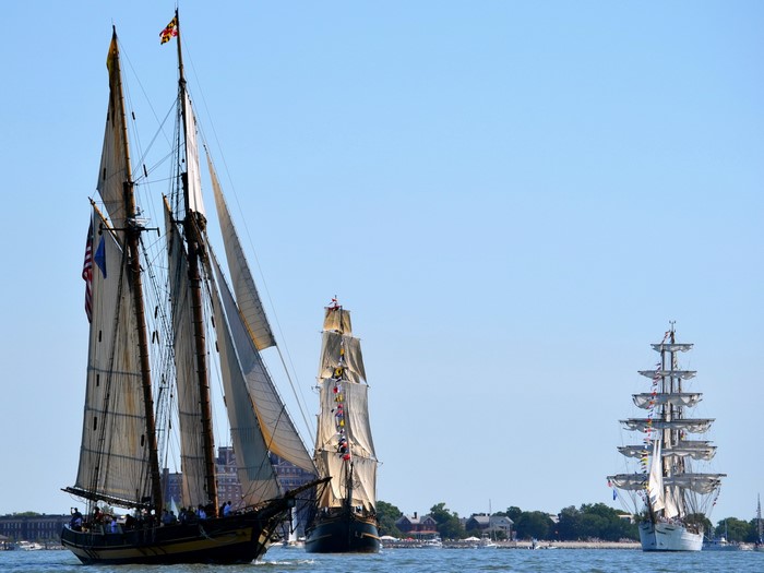 Tall ships sailing on the water