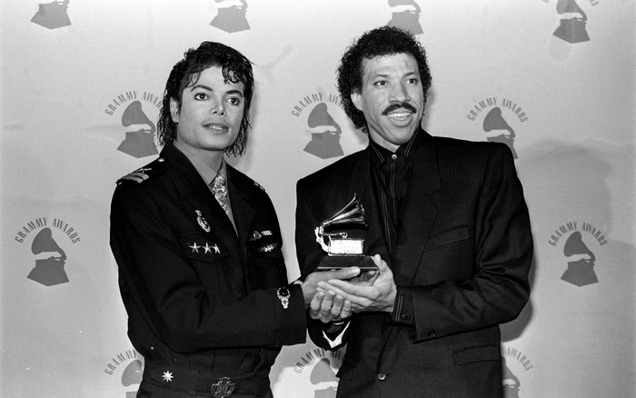 Michael Jackson and Lionel Richie at the Grammy Awards