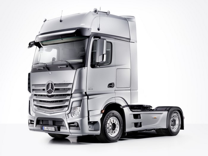Silver Mercedes-Benz Actros Semi-Truck