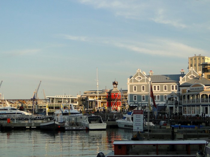 Waterfront buildings and boats in a harbor