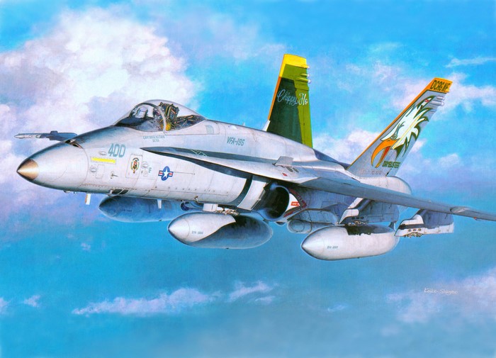 F-18C Hornet "Chippy Ho" VFA-195 Painting Art