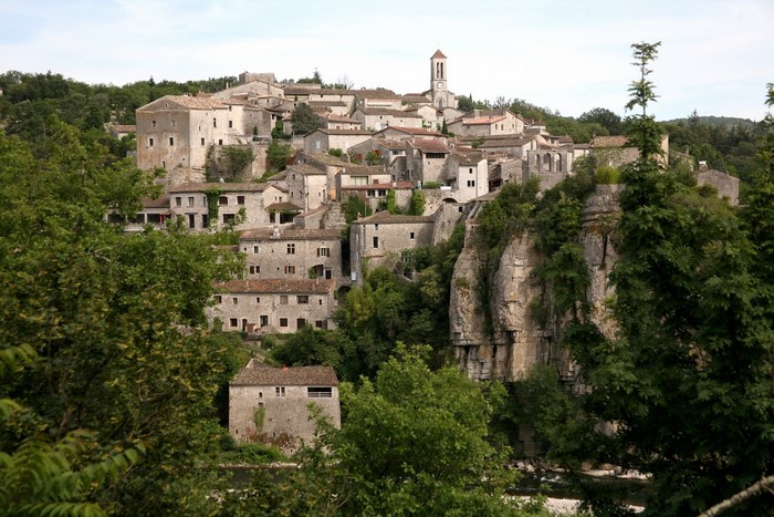 Village on a cliffside in France