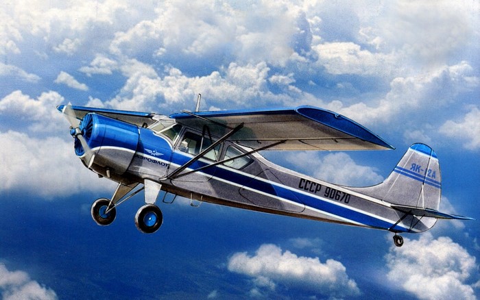 Yakovlev Yak-12A airplane in flight